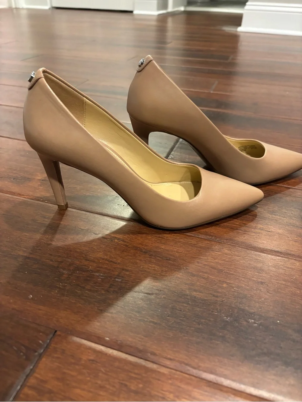 Michael Kors Beige Pointed-Toe Leather Pumps